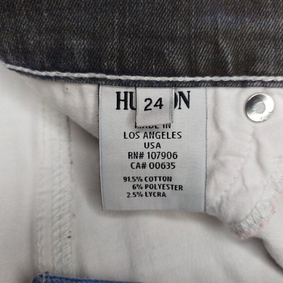 HUDSON Junior Women 24 “Nico” Mid-Rise Super Skinny Jegging Jeans Red White Blue - Picture 8 of 16